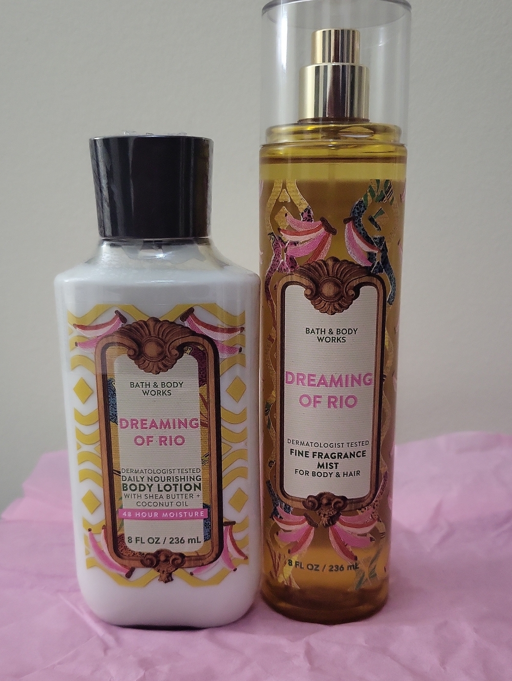 Bath & Body Works Dreaming of Rio Fine Fragrance Mist & Body Lotion - Pink/Gold